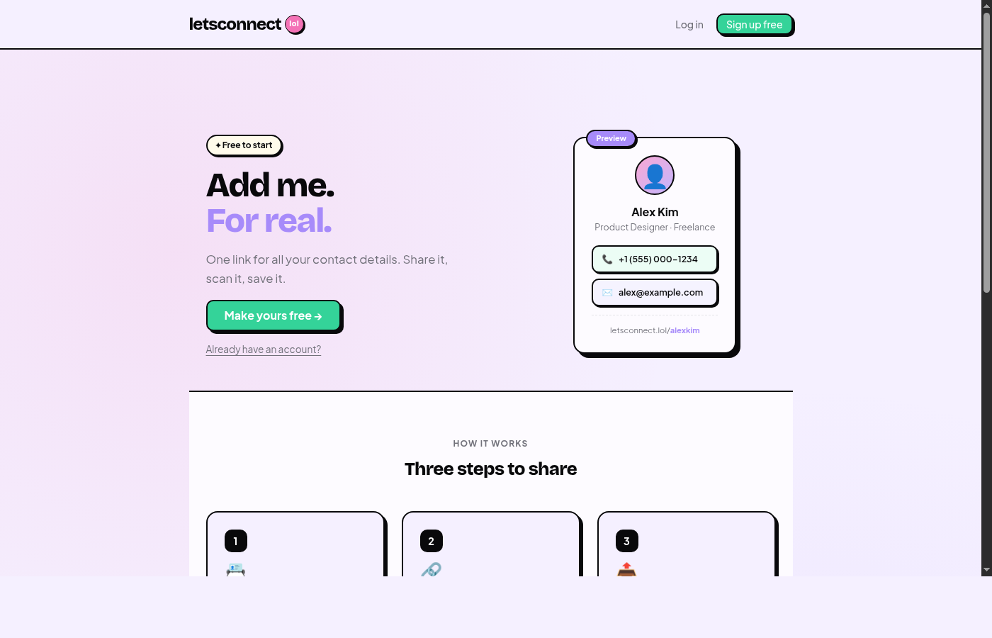screenshot of LetsConnect.lol