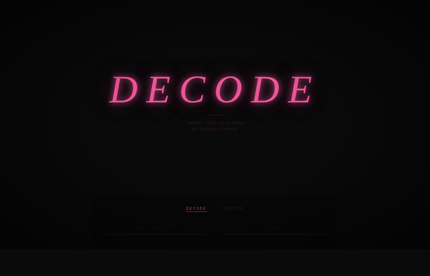 screenshot of URL Decode site